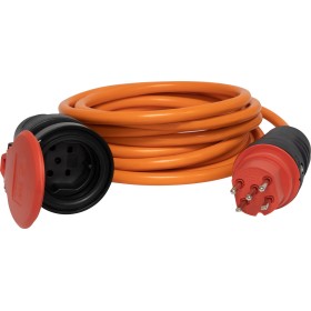 Verlängerungskabel (Kunststoff), T15 Kupplung, T15 Stecker, Kabel 10m 5G1,5 orange, CH Stecksystem IP55