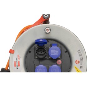 Garant SK 320 Kabelrolle, 4x Steckdose T13, Stecker T13, 50m 3G2,5 orange, CH Stecksystem IP55