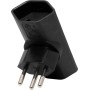 cleverLINE Abzweigstecker flach 2-fach schwarz, drehbar bis 300° *CH*