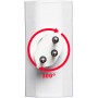 cleverLINE Abzweigstecker flach 2-fach weiss, drehbar bis 300° *CH*