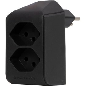 cleverLINE Abzweigstecker 2-fach schwarz, drehbar bis 300° mit Aufhänger *CH*