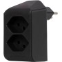 cleverLINE Abzweigstecker 2-fach schwarz, drehbar bis 300° mit Aufhänger *CH*