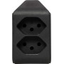 cleverLINE Abzweigstecker 2-fach schwarz, drehbar bis 300° mit Aufhänger *CH*