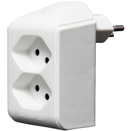 cleverLINE Abzweigstecker 2-fach weiss, drehbar bis 300° mit Aufhänger *CH*
