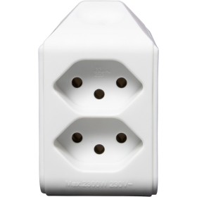 cleverLINE Abzweigstecker 2-fach weiss, drehbar bis 300° mit Aufhänger *CH*