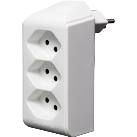 cleverLINE Abzweigstecker 3-fach weiss, drehbar bis 300° mit Aufhänger *CH*
