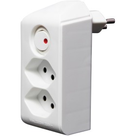 cleverLINE Abzweigstecker 2-fach weiss mit Schalter, drehbar bis 300° mit Aufhänger *CH*