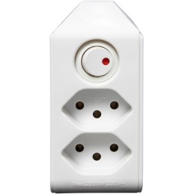 cleverLINE Abzweigstecker 2-fach weiss mit Schalter, drehbar bis 300° mit Aufhänger *CH*