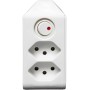 cleverLINE Abzweigstecker 2-fach weiss mit Schalter, drehbar bis 300° mit Aufhänger *CH*