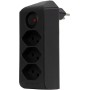 cleverLINE Abzweigstecker 3-fach schwarz mit Schalter, drehbar bis 300° mit Aufhänger *CH*