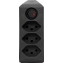 cleverLINE Abzweigstecker 3-fach schwarz mit Schalter, drehbar bis 300° mit Aufhänger *CH*