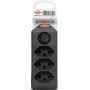 cleverLINE Abzweigstecker 3-fach schwarz mit Schalter, drehbar bis 300° mit Aufhänger *CH*