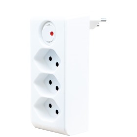 cleverLINE Abzweigstecker 3-fach weiss mit Schalter, drehbar bis 300° mit Aufhänger *CH*