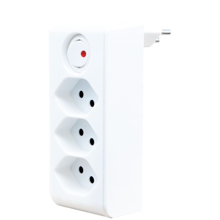 cleverLINE Abzweigstecker 3-fach weiss mit Schalter, drehbar bis 300° mit Aufhänger *CH*
