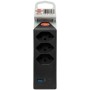cleverLINE Abzweigstecker 3-fach schwarz mit USB Typ-A und USB Typ-C, drehbar bis 300° mit Aufhänger *CH*