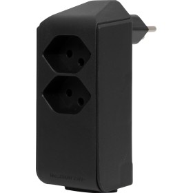 cleverLINE Abzweigstecker 2+1 fach schwarz, drehbar bis 300° mit Aufhänger *CH*