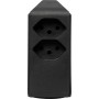 cleverLINE Abzweigstecker 2+1 fach schwarz, drehbar bis 300° mit Aufhänger *CH*