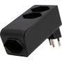 cleverLINE Abzweigstecker 2+1 fach schwarz, drehbar bis 300° mit Aufhänger *CH*