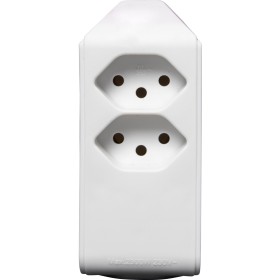 Presa multipla girevole cleverLINE 2+1 bianca, rotante fino a 300° con gancio *CH*