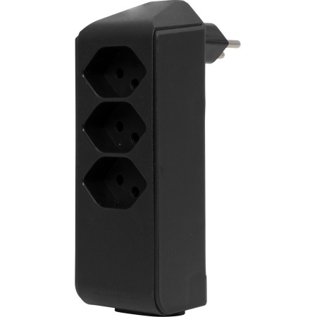 cleverLINE Abzweigstecker 3+1 fach schwarz, drehbar bis 300° mit Aufhänger *CH*