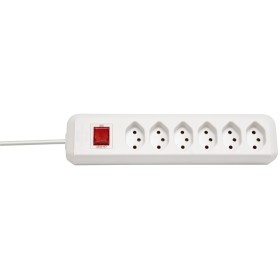 cleverLINE 6-fach Steckdosenleiste mit Schalter 3m H05VV-F 3G1,0 weiss *CH*