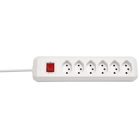 cleverLINE 6-fach Steckdosenleiste mit Schalter 3m H05VV-F 3G1,0 weiss *CH*