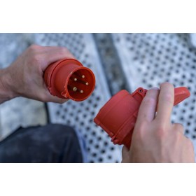 Cavo di prolunga trifase professionale CEE 25m, 400V/32A Spina e presa CEE, 5 poli