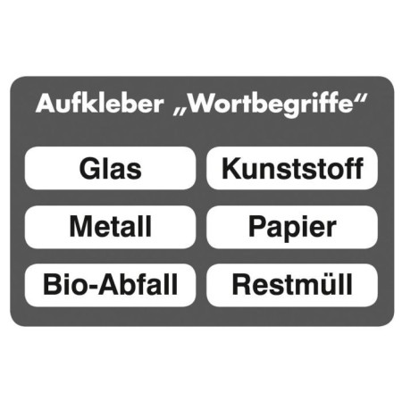 Zubehör: Aufkleber Wortbegriffe, 6 Stück