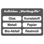 Zubehör: Aufkleber Wortbegriffe, 6 Stück