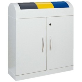 Abfalltrennung TD 3, RAL 7035/RAL 7016, RAL 1003, RAL 5010, verz. Innenbehälter, 3x45 Liter