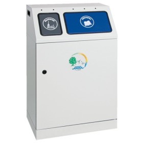 Raccolta differenziata Duplex, RAL 7035/RAL 7016, RAL 5010, contenitore interno zincato, 1x30, 1x60 litri