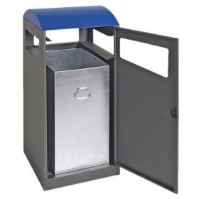 Tri sélectif A³, anthracite/5010, conteneur intérieur zingué, 90 litres
