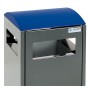 Abfalltrennung A³, anthrazitgrau/5010, verz. Innenbehälter, 40 Liter