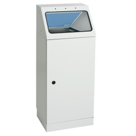 Abfalltrennung FP 45, Behälter zur Wandbefestigung, RAL 7035/ProPad taubenblau. Mit verzinktem Innenbehälter, 45 Liter.