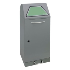 Abfalltrennung Modul-Vario 75, graualu-struktur, ProSlide-System, 75 Liter, Trethebel