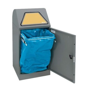 Abfalltrennung Modul-Vario 60, graualu-struktur, ProSlide-System, 60 Liter