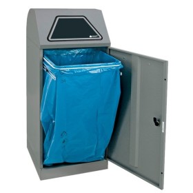 Abfalltrennung Modul-Vario 120, graualu-struktur, ProSlide-System, 120 Liter