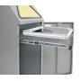 Abfalltrennung Modul-Vario 120, graualu-struktur, ProSlide-System, 120 Liter