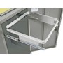 Abfalltrennung Modul-Vario 120, graualu-struktur, ProSlide-System, 120 Liter