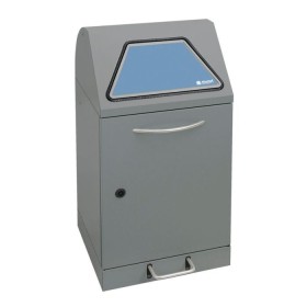 Abfalltrennung Modul-Vario 45, graualu-struktur, ProSlide-System, 45 Liter, Trethebel