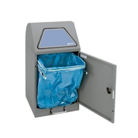 Abfalltrennung Modul-Vario 45, graualu-struktur, ProSlide-System, 45 Liter, Trethebel
