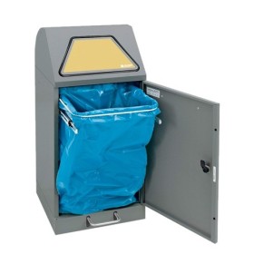 Abfalltrennung Modul-Vario 60, graualu-struktur, ProSlide-System, 60 Liter, Trethebel