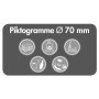 Zubehör: Piktogramm-Set, Durchm. 70 mm, weiss, 5 Stück