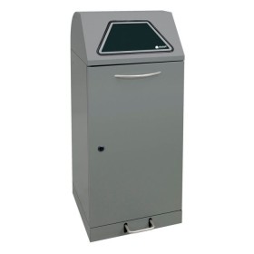 Abfalltrennung Modul-Vario 120, graualu-struktur, ProSlide-System, 120 Liter, Trethebel