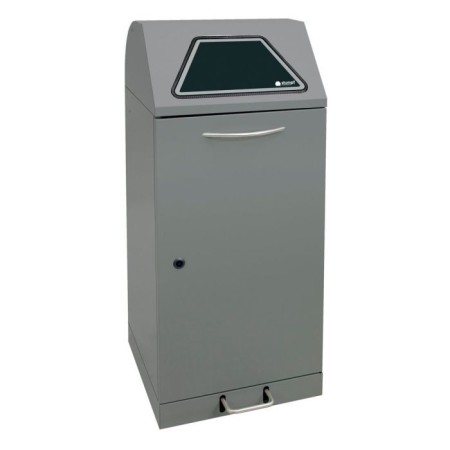 Abfalltrennung Modul-Vario 120, graualu-struktur, ProSlide-System, 120 Liter, Trethebel