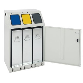 Abfalltrennung Triplex,  3-fach Sammler  mit Fusshebel