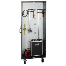 SmartCenter, Lochplatten-Schrank mit Halter für Putzpapierrollen, Abfallbehältern und Hakensortiment