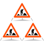 TRIOPAN Faltsignal 70 Tagesleuchtend mit Etui (3x Baustelle)