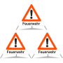 TRIOPAN Faltsignal 70 Tagesleuchtend mit Etui (3x Feuerwehr)