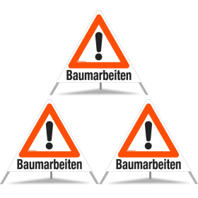 TRIOPAN Faltsignal 70 Tagesleuchtend mit Etui (3x Baumarbeiten)